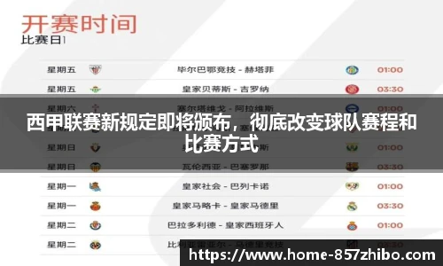 西甲联赛新规定即将颁布，彻底改变球队赛程和比赛方式
